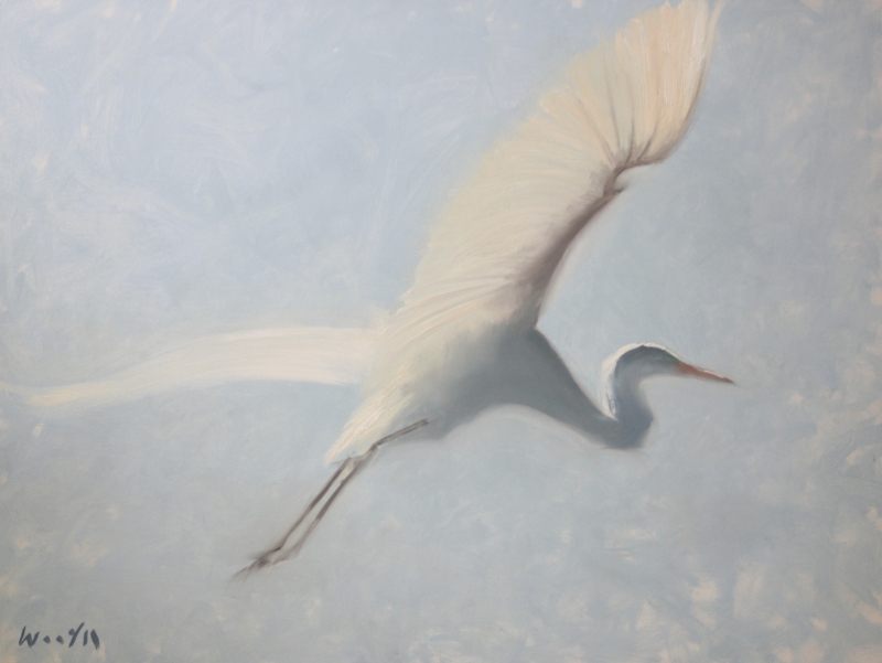 White Crane by artist Darin  Wood